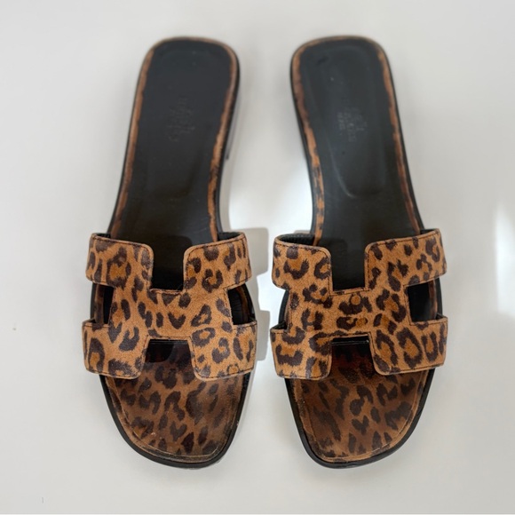 Hermes Oran Leopard Sandals - Picture 1 of 9